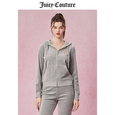Juicy Couture橘滋外套女2024春季新款美式烫钻轻奢天鹅绒夹克图片