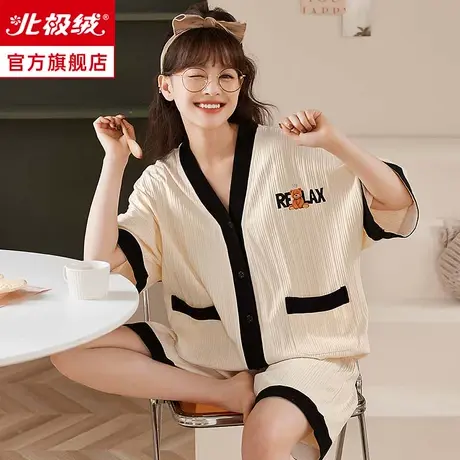 睡衣女夏季薄款短袖2023年新款大码可爱外穿女士夏天家居服套装商品大图