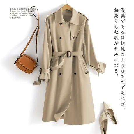 时尚高端设计感中长款风衣外套女士2023年春季款复古百搭名媛上衣商品大图