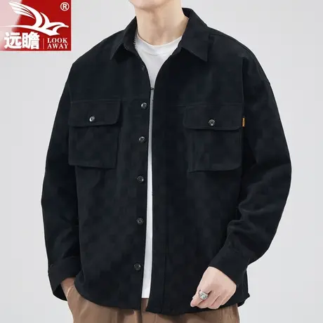 工装衬衫外套男士春秋季百搭休闲上衣服2023新款潮牌宽松夹克男款商品大图