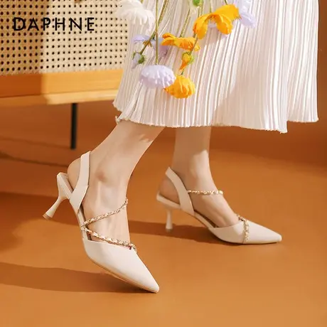 达芙妮凉鞋女款夏季2025新款女士凉鞋子女外穿绝美高跟包头凉鞋女图片