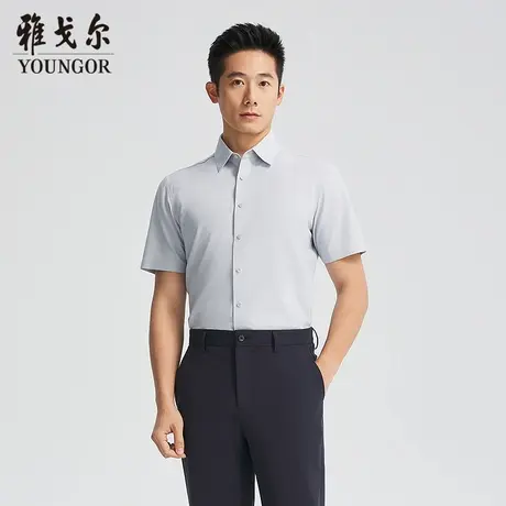 【商场同款】雅戈尔男士短袖衬衫夏季新款官方商务休闲短袖衬衫男商品大图