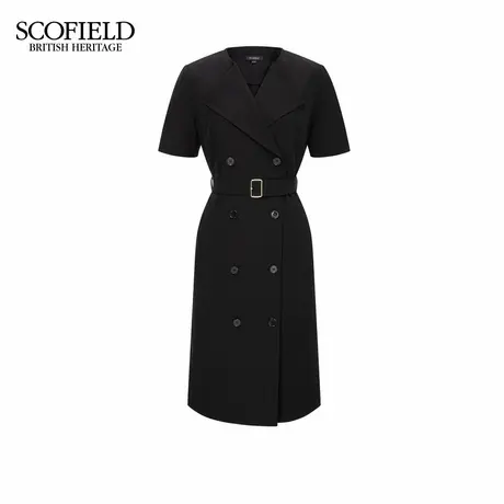 Scofield女装职场双排扣西装连衣裙戗驳领可调节腰带2025秋季新品图片