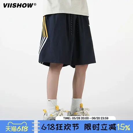 VIISHOW美式工装短裤2025夏季男士宽松休闲日系潮牌刺绣外穿中裤图片