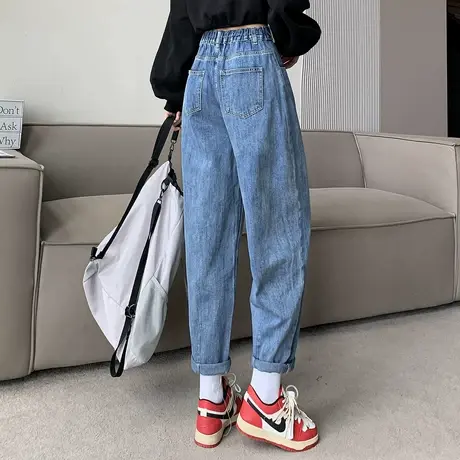 唐狮梨形身材哈伦牛仔裤女2025春季新款高腰遮肉显瘦老爹裤子减龄图片