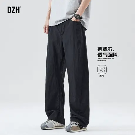 青少年莱赛尔休闲裤男夏季薄款透气裤子男款2025新款长裤直筒百搭商品大图