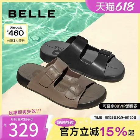 百丽男鞋户外穿凉拖鞋夏季一脚蹬勃肯鞋男士休闲鞋子A1453BT4商品大图