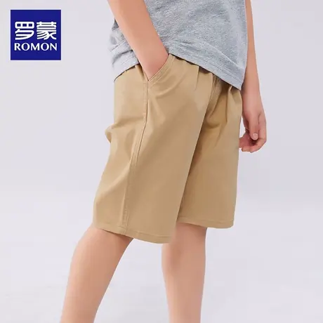 罗蒙儿童卡其色短裤夏季中裤儿童休闲裤黑西裤小学生藏青校服裤子商品大图