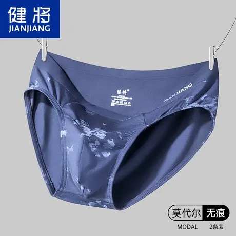 健将男士内裤男莫代尔无痕三角裤大码宽松透气冰丝男式底裤两条装商品大图