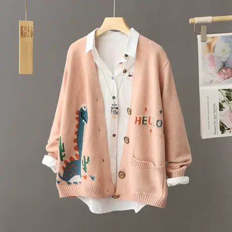 学院风毛衣针织开衫外套女装2023秋冬季新款日系高级感外搭上衣女商品大图