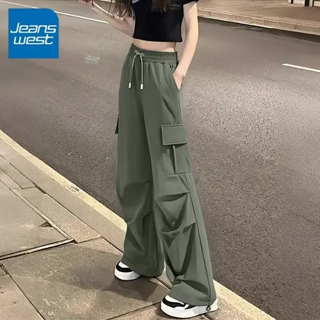 KV真维斯工装裤女2025新款春秋夏季小个子抽绳窄版运动登山休闲裤商品大图