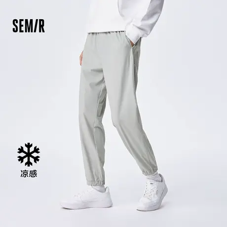 森马休闲裤男夏季时尚字母印花束脚长裤宽松抽绳运动风慢跑裤凉XY商品大图