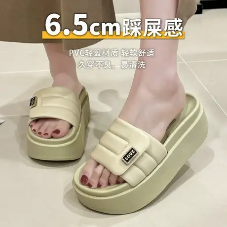 拖鞋女夏季外穿厚底增高室内浴室防滑一字拖超火网红沙滩凉拖鞋商品大图
