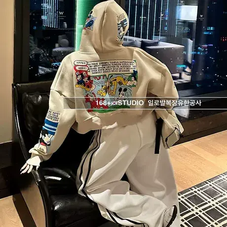 连帽开衫短款卫衣外套女2025新款爆款春秋款卡通米奇印花上衣洋气商品大图