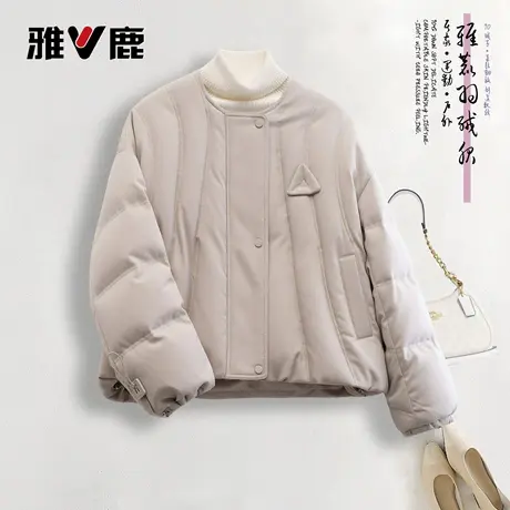 雅鹿官方冬季女士短羽绒服2025防寒保暖时尚休闲朦胧羽绒服外套商品大图