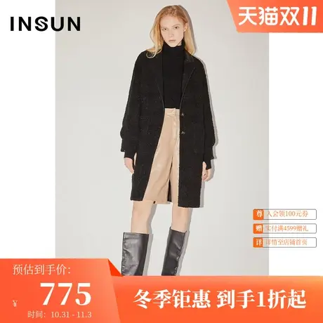 恩裳COVER冬2022时尚银丝混纺毛呢潮流银河视觉感通勤外套女商品大图