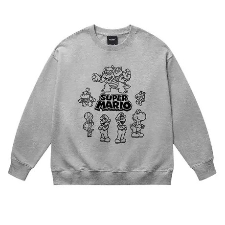 卡通超级马力欧周边男生圆领卫衣马里奥联名宽松日系秋冬新款外套图片