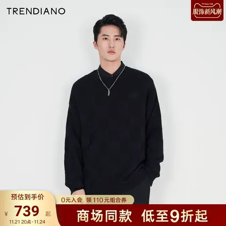TRENDIANO官方2023新款春季男装套头针织衫毛衣商品大图