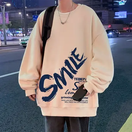 国风卫衣男春秋季加绒加厚宽松潮牌oversize情侣打底衫长袖上衣服商品大图