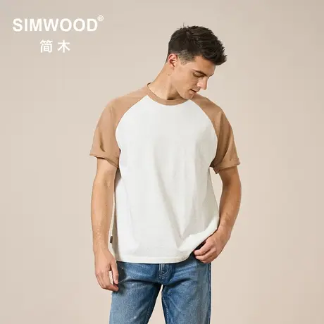Simwood简木男装【宽松版型】290g重磅插肩袖圆领休闲百搭短袖T恤图片