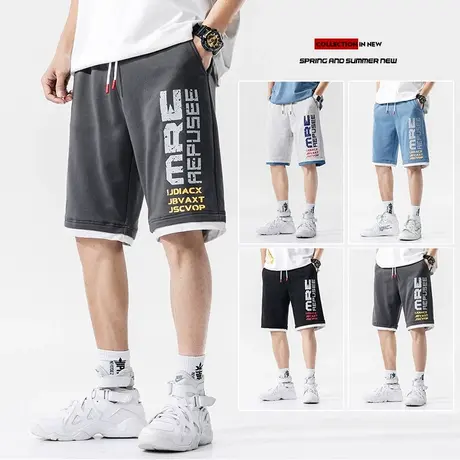 2023年夏季男士运动休闲中裤子潮流短裤外穿宽松潮牌五分裤男薄款商品大图