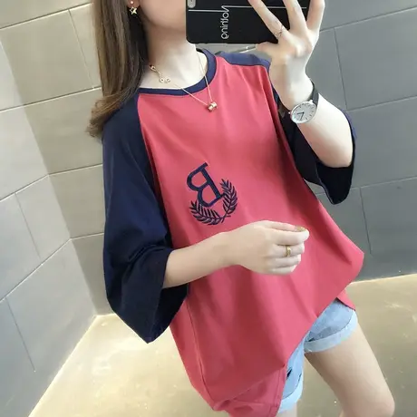 女装2024年新款春季春装纯棉短袖T恤宽松上衣服设计感打底衫爆款商品大图