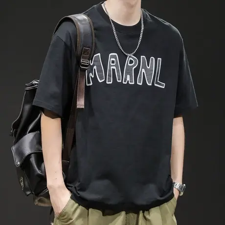 重磅300g短袖t恤男士宽松大码潮牌夏季2024新款男款衣服男装体恤商品大图