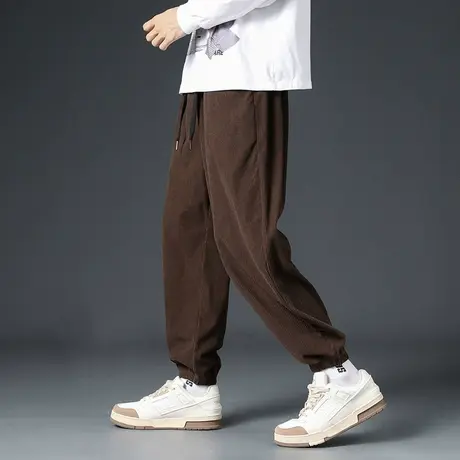 灯芯绒裤子男士秋季韩版潮流宽松休闲长裤春秋卫裤百搭运动束脚裤商品大图