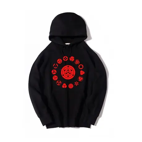 火影忍者写轮眼休闲运动宽松上衣服外套连帽衫套头秋冬季情侣卫衣商品大图