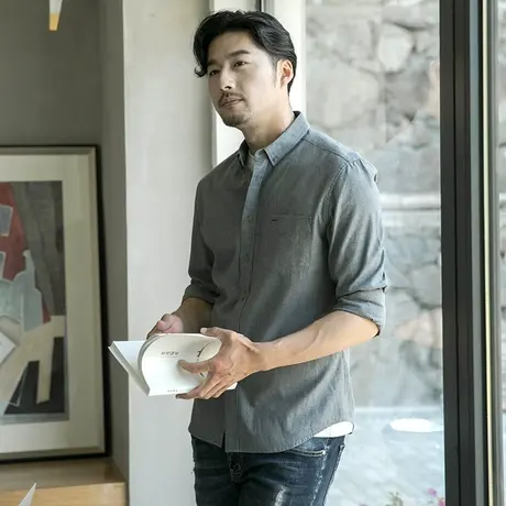 格慕施秋季衬衫男士长袖纯棉休闲打底衬衣服青年寸磨毛韩宽松外套图片