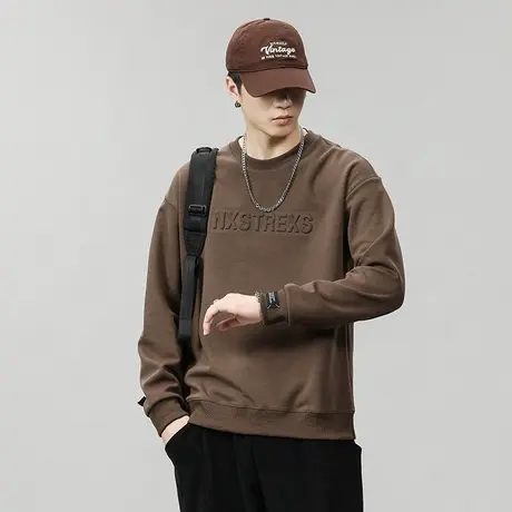 潮牌秋季男装卫衣加绒可选春秋款男士休闲卫衣高档男士休闲卫衣商品大图