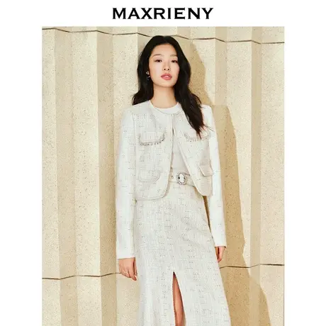 MAXRIENY精致复古流苏小香风外套薄截短上衣商品大图