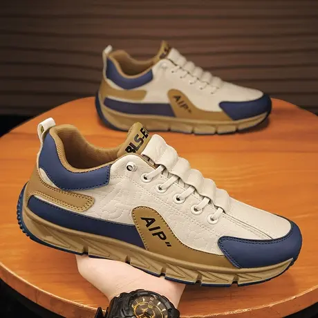 欧洲站男鞋2024新款春季潮流一脚蹬运动休闲鞋男士跑步防滑阿甘鞋商品大图