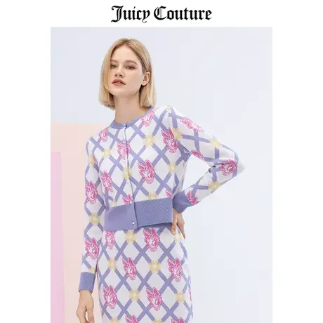 Juicy Couture橘滋美式春季新迪士尼联名款复古提花毛织开衫圆领商品大图