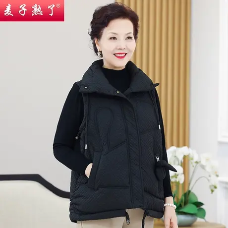 妈妈秋装2022新款羽绒棉马甲洋气秋季马甲上衣服奶奶中老年人女装图片