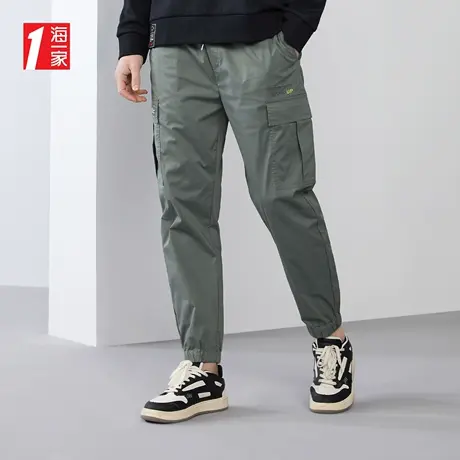 海一家多口袋装饰工装裤2023夏季新款时尚青年男士休闲裤商品大图