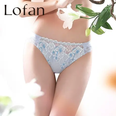 Lofan奢美刺绣中腰三角裤透气舒适包臀内裤女触感质地轻柔1923商品大图