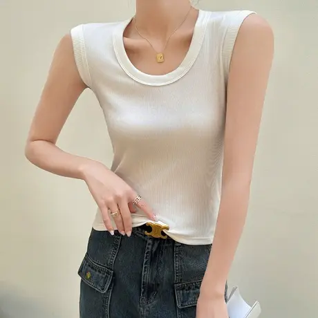 宽肩带背心女西装内搭吊带打底长款坎肩无袖上衣外穿2024新款夏季图片