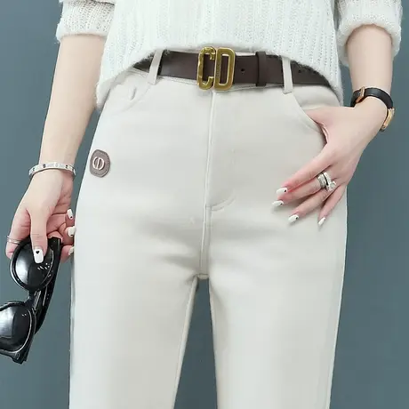 加绒休闲哈伦裤女秋冬高腰宽松小脚萝卜裤2023年新款潮休闲老爹裤商品大图