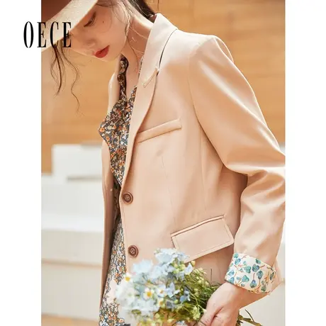 【买1送1】Oece复古高级感小西装外套春秋新款气质修身西服图片