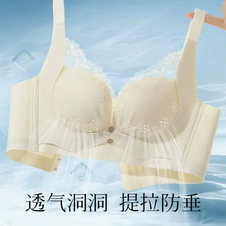 梦芭蒂夏季时尚蕾丝透气洞洞杯内衣女收副乳提拉防下垂无钢圈文胸商品大图