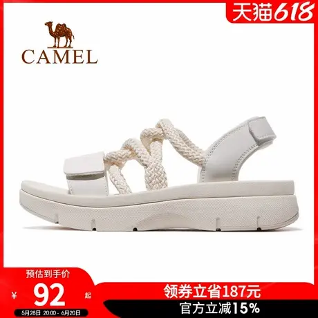 骆驼运动鞋女款凉鞋2025夏季新款女鞋沙滩鞋女防滑软底魔术贴鞋子商品大图