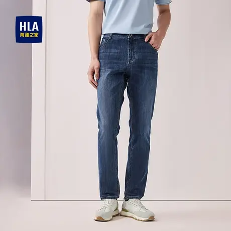 HLA/海澜之家国民臻品直筒牛仔裤25春夏季新款洗水休闲长裤子男士商品大图