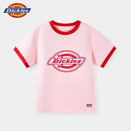 Dickies童装女童短袖t恤夏季儿童纯棉撞色体恤男童夏装潮牌半袖A商品大图