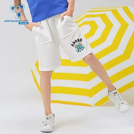 KD真维斯男童春季新款儿童卡通公仔图案炫酷中大童休闲短裤商品大图