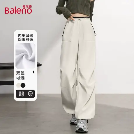 班尼路软壳登山裤女2025新款秋季户外保暖小个子三防运动冲锋裤Q商品大图