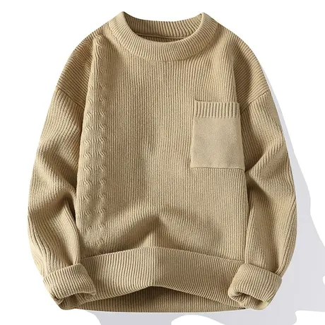 高级感毛衣男冬季加厚潮牌设计感针织衫外套男宽松慵懒风保暖毛衫图片