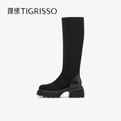 蹀愫冬季显瘦轻量增高6.5加绒长筒靴骑士靴TA54761-50商品大图