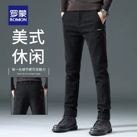 罗蒙雪尼尔男士休闲裤秋季2025新款百搭商务直筒灯芯绒长裤男N1Z商品大图