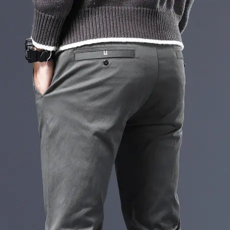 2023新款秋冬季修身直筒弹力休闲裤子春秋款男士工作百搭西裤男装商品大图